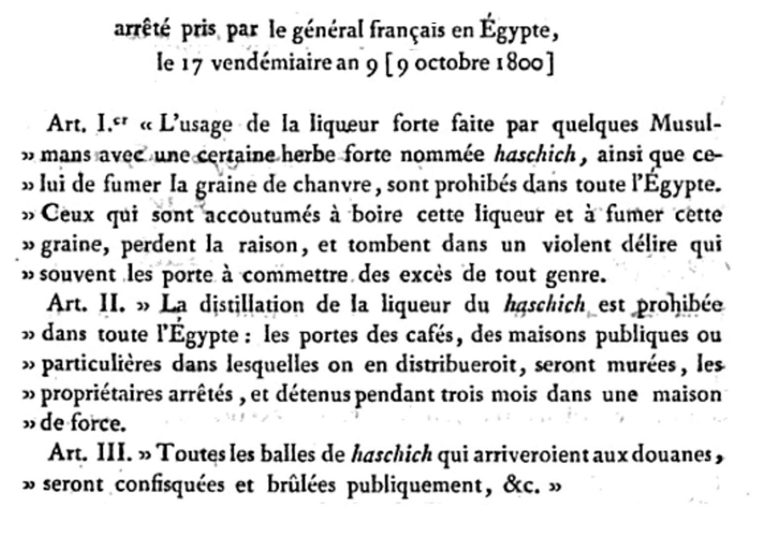 Le stupéfiant parcours du haschisch